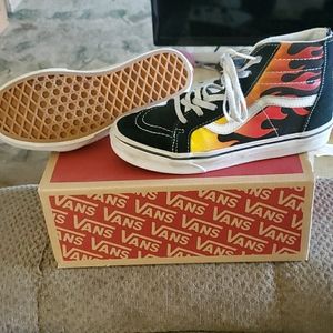 Vans off the wall high tops (flames)